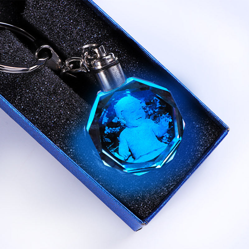 Glow2Glow™ Crystal Photo LED Keychain