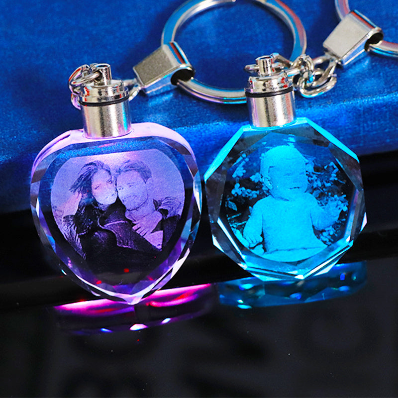 Glow2Glow™ Crystal Photo LED Keychain