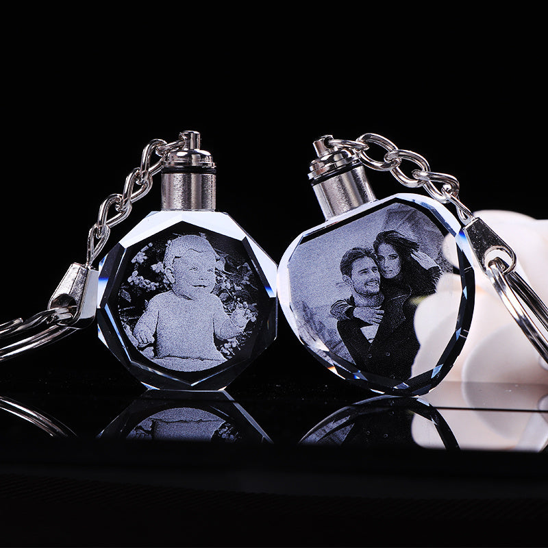 Glow2Glow™ Crystal Photo LED Keychain