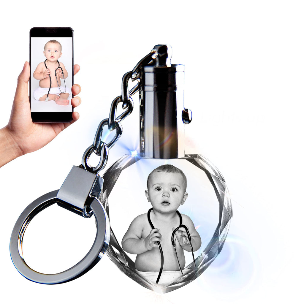 Glow2Glow™ Crystal Photo LED Keychain